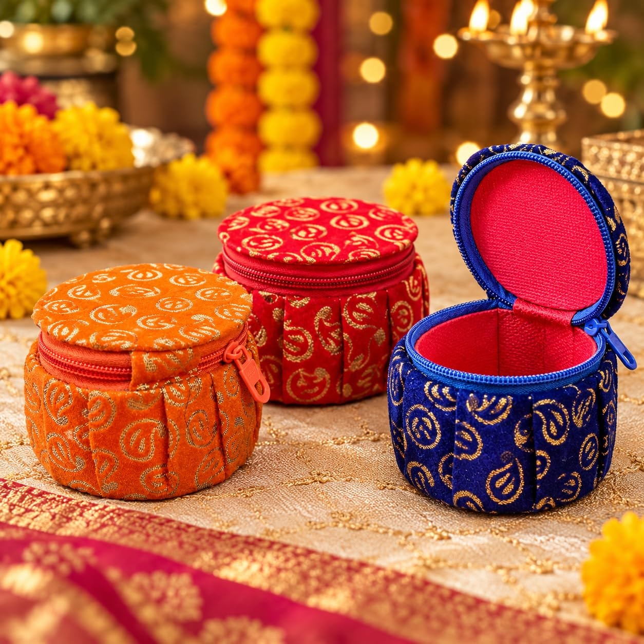 Mantapa Rajasthani Bangle Holder Return Gift Set for Women, Haldi Kumkum Thamboolam Gift for Navratri, Diwali, Karva Chauth, Weddings, Engagement, Haldi Mehendi & Baby Shower, Pack of 2